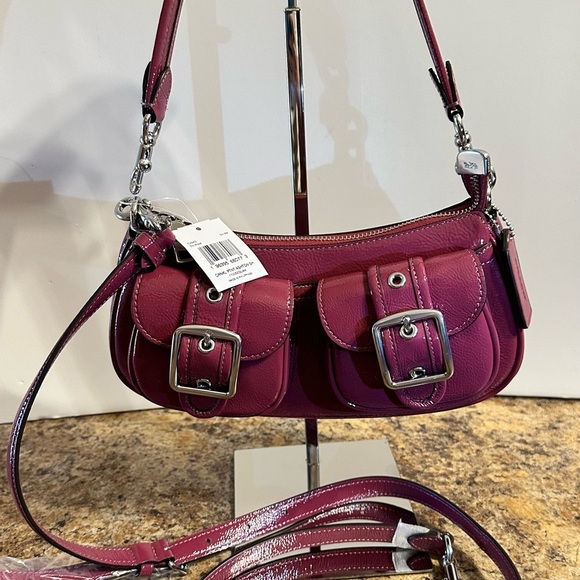 NWT Coach Ashton Baguette Bag CV943 Silver Pink Shoulder Handbag - Picture 13 of 16